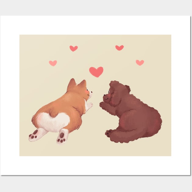 Puppy Love Butts Wall Art by Abbilaura